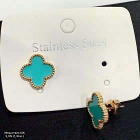 Сережки мед.сталь14К 10724 (1.3см) 